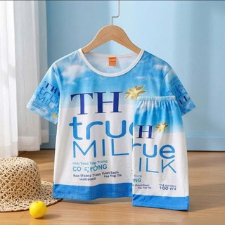 ĐỒ BỘ SỮA TH TRUE MILK size 10kg đến 100kg cho bé và người lớn set mặc nhà nhóm gia đình