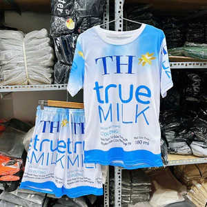 ĐỒ BỘ SỮA TH TRUE MILK size 10kg đến 100kg cho bé và người lớn set mặc nhà nhóm gia đình