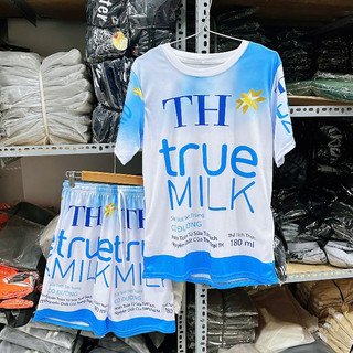 ĐỒ BỘ SỮA TH TRUE MILK size 10kg đến 100kg cho bé và người lớn set mặc nhà nhóm gia đình