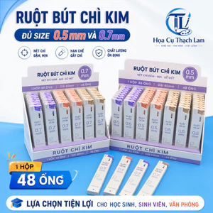 Ruột Bút Chì Kim 2B 0.5mm/0.7mm Odemei, Hộp 48 Ống, Viết Êm Ít Gãy