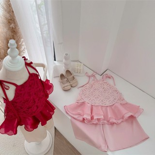 Quần áo trẻ em, Set trung thu 2 màu cho bé gái 9-26kg S2170 Tiểu Yến KID