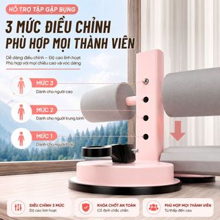 Dụng cụ tập cơ bụng nâng cấp có giác hút chân không dây kéo giá đỡ điện thoại 3 mức DC003 VIOTA FIT