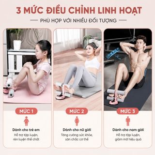 Dụng cụ tập cơ bụng nâng cấp có giác hút chân không dây kéo giá đỡ điện thoại 3 mức DC003 VIOTA FIT