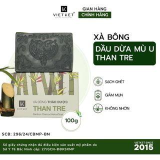 Xà Bông Tắm Dầu Dừa - Mù U - Than Tre 100G - Sạch Ghét, Giảm Mụn, Không Nhờn