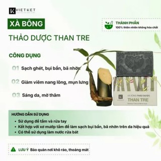 Xà Bông Tắm Dầu Dừa - Mù U - Than Tre 100G - Sạch Ghét, Giảm Mụn, Không Nhờn