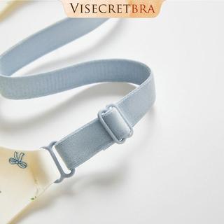 VISECRETBRA Áo Ngực  Bra Nữ Áo Lót Su Chấm Bi Hoa Nhí Phối Dây Áo Nơ Nhỏ Màu Pastel Mút Đệm Cố ĐỊnh -- VN260561