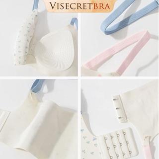 VISECRETBRA Áo Ngực  Bra Nữ Áo Lót Su Chấm Bi Hoa Nhí Phối Dây Áo Nơ Nhỏ Màu Pastel Mút Đệm Cố ĐỊnh -- VN260561