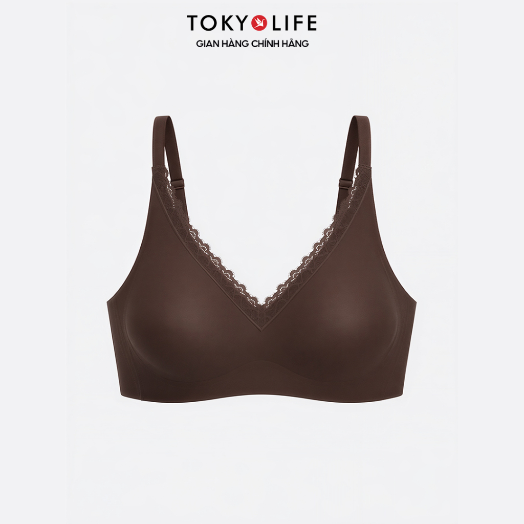 Áo Bra Nữ TOKYOLIFE Tàng Hình Không Viền Không Gọng Phối Ren Mềm Nâng Ngực Thoáng Khí - 40006070