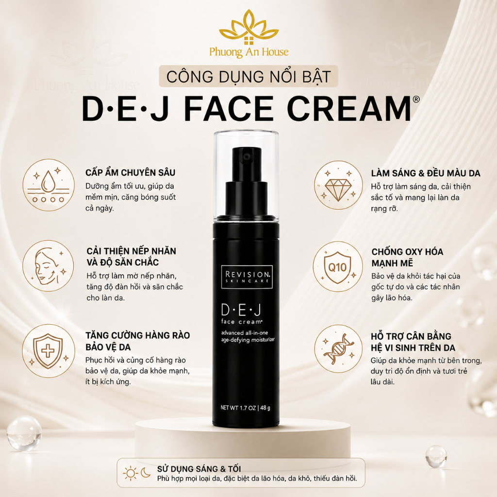 Kem dưỡng ẩm tái tạo và trẻ hoá da toàn diện Revision Skincare D-E-J FACE CREAM 48g