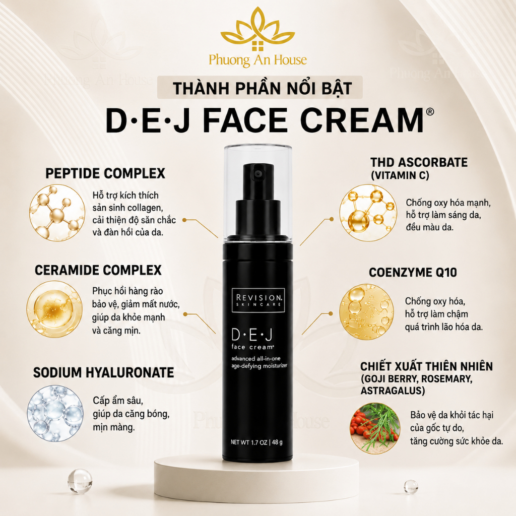 Kem dưỡng ẩm tái tạo và trẻ hoá da toàn diện Revision Skincare D-E-J FACE CREAM 48g