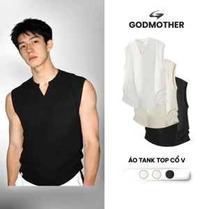 Áo TankTop GODMOTHER Áo Ba Lỗ Cổ V Trơn Basic Tôn Dáng Body Vải Thoáng Mát Thoải Mái