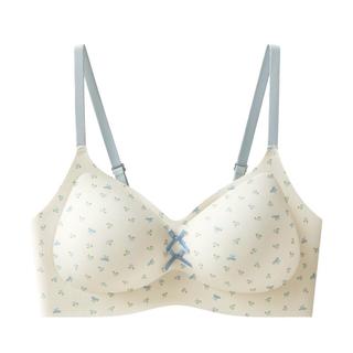 VISECRETBRA Áo Ngực  Bra Nữ Áo Lót Su Chấm Bi Hoa Nhí Phối Dây Áo Nơ Nhỏ Màu Pastel Mút Đệm Cố ĐỊnh -- VN260561