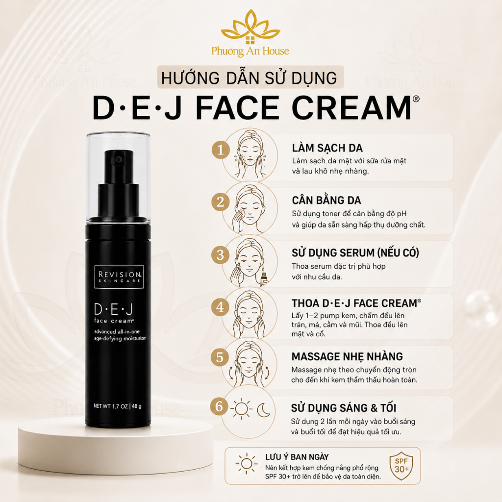Kem dưỡng ẩm tái tạo và trẻ hoá da toàn diện Revision Skincare D-E-J FACE CREAM 48g