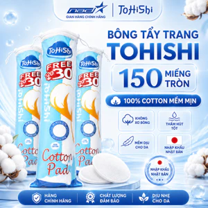 Combo 3 Bông Tẩy Trang Tohishi Nhật Bản 150 Miếng Cotton Mềm Mịn Thấm Hút Tốt Chăm Sóc Da