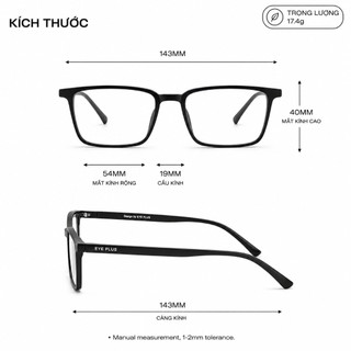 Gọng Kính Cận Nam Nữ Dáng Chữ Nhật 7008 Eye Plus Gọng Nhựa TR90 Chống Ánh Sáng Xanh Thời Trang