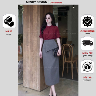 V111 - Chân váy bút chì vạt trước - Thiết kế cao cấp Mindy Design