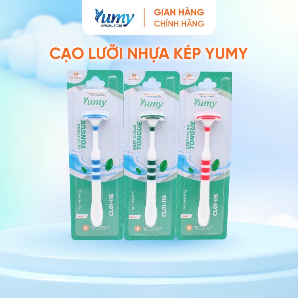 Combo 4 Cạo lưỡi YUMY nhựa kép, dụng cụ vệ sinh lưỡi ngăn mùi, giảm hôi miệng an toàn (CL01_115)
