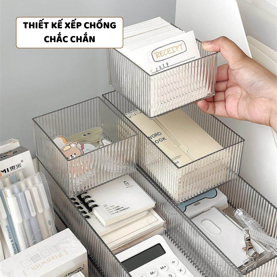 Khay Đựng Mỹ Phẩm Enoda Home Trong Suốt, Khay Đựng Đồ Đa Năng Để Bàn Sang Trọng P030