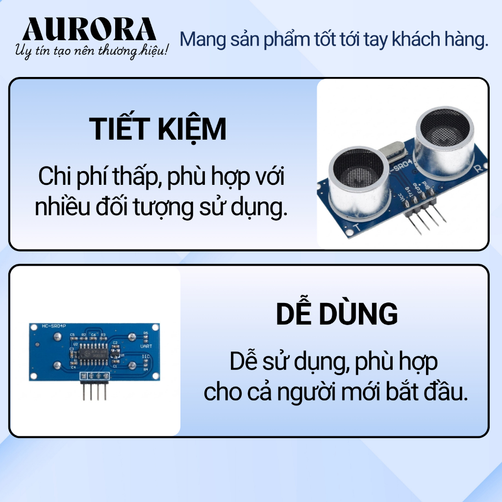 Cảm Biến Siêu Âm HC-SR04 Đo Khoảng Cách 2cm-4m 5V Module Ultrasonic Cho Arduino Robot DIY