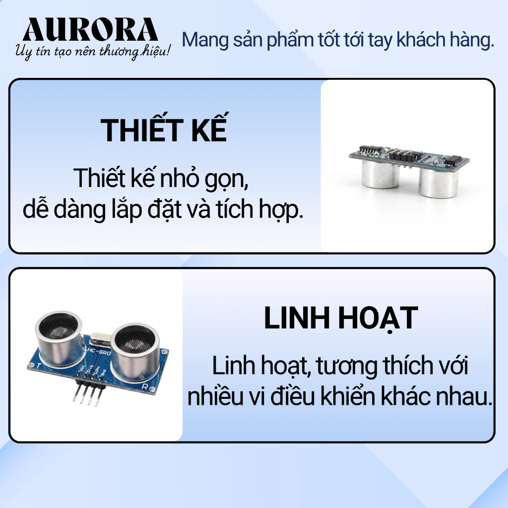 Cảm Biến Siêu Âm HC-SR04 Đo Khoảng Cách 2cm-4m 5V Module Ultrasonic Cho Arduino Robot DIY