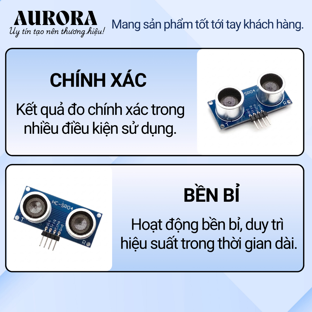 Cảm Biến Siêu Âm HC-SR04 Đo Khoảng Cách 2cm-4m 5V Module Ultrasonic Cho Arduino Robot DIY
