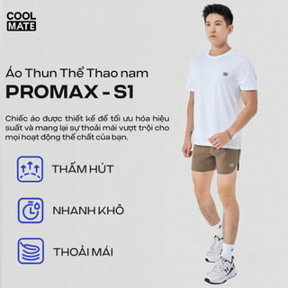 ÁO THUN thể thao nam S1, áo tập Gym, chạy bộ Pickleball, Tennis thoáng khí, thấm hút Coolmate