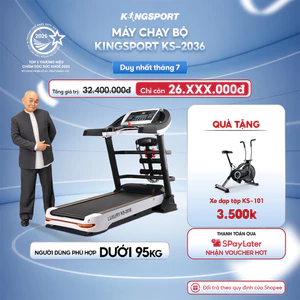 Máy chạy bộ tại nhà Kingsport Luxury KS-2036 chức nâng dốc tự động, 12 bài tập đa dạng