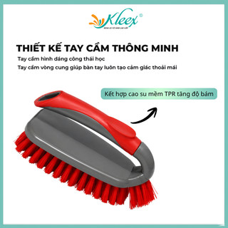 [Kleex] Bàn chải chà sàn nhựa tay cầm cán ủi hai màu tiện lợi, bàn chải giặt đồ, cọ nhà vệ sinh đa năng - K39