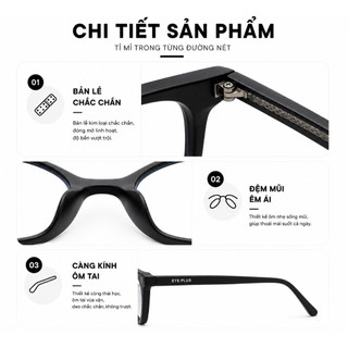 Gọng Kính Cận Nam Nữ Dáng Chữ Nhật 7008 Eye Plus Gọng Nhựa TR90 Chống Ánh Sáng Xanh Thời Trang