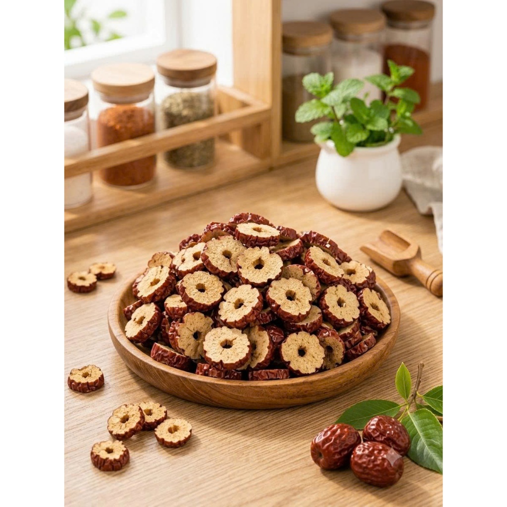 Combo 500g Táo đỏ Nhược Khương Cắt lát & 200g Kỷ Tử Mộc Wakamono Organic -Pha trà dường nhan,  Chưng yến, Sâm bổ lượng