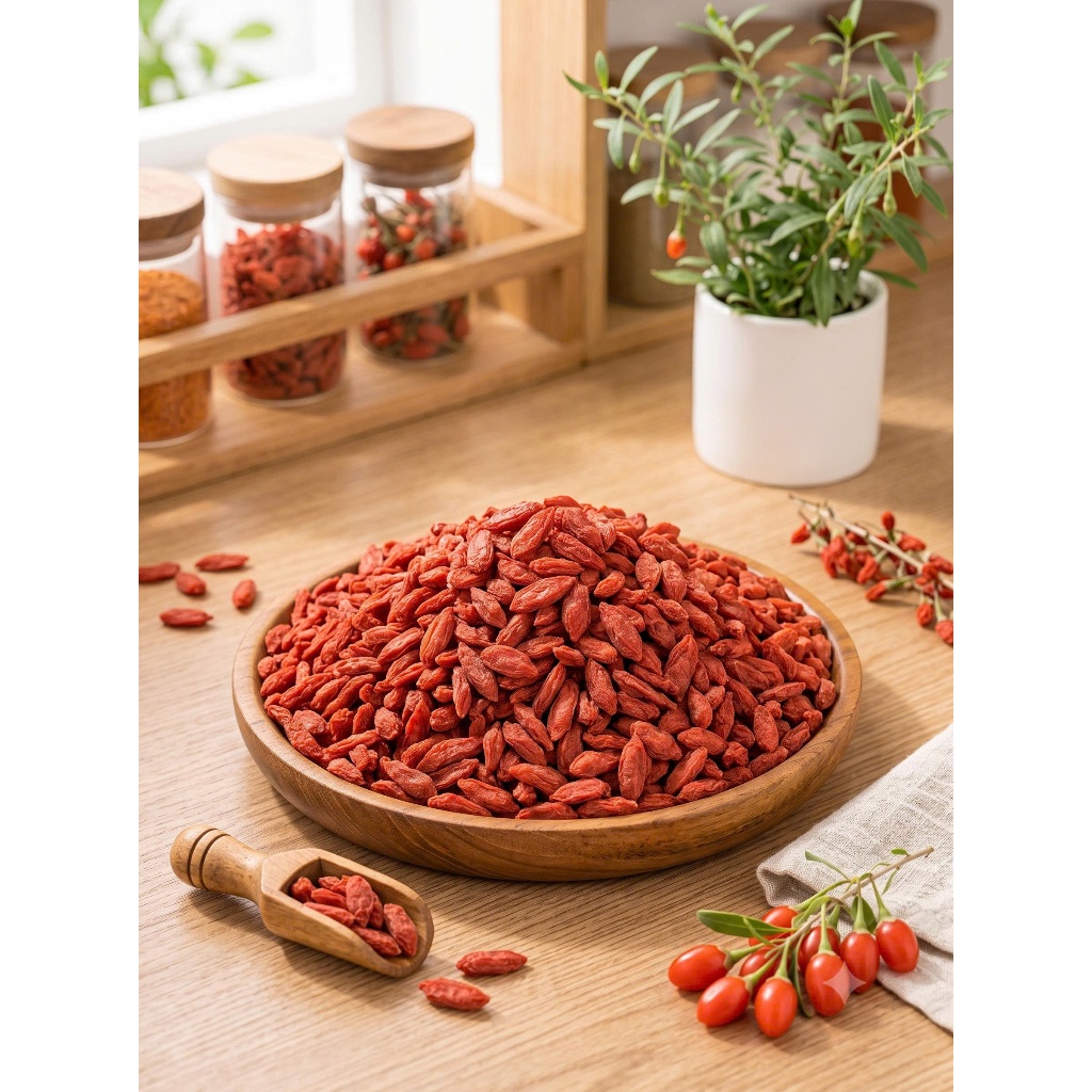 Combo 500g Táo đỏ Nhược Khương Cắt lát & 200g Kỷ Tử Mộc Wakamono Organic -Pha trà dường nhan,  Chưng yến, Sâm bổ lượng