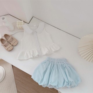 Quần áo trẻ em, Set áo trắng thêu quần dáng bí cho bé gái 9-21kg S2159 Tiểu Yến KID