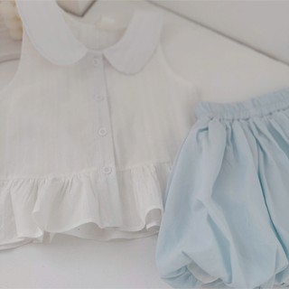Quần áo trẻ em, Set áo trắng thêu quần dáng bí cho bé gái 9-21kg S2159 Tiểu Yến KID