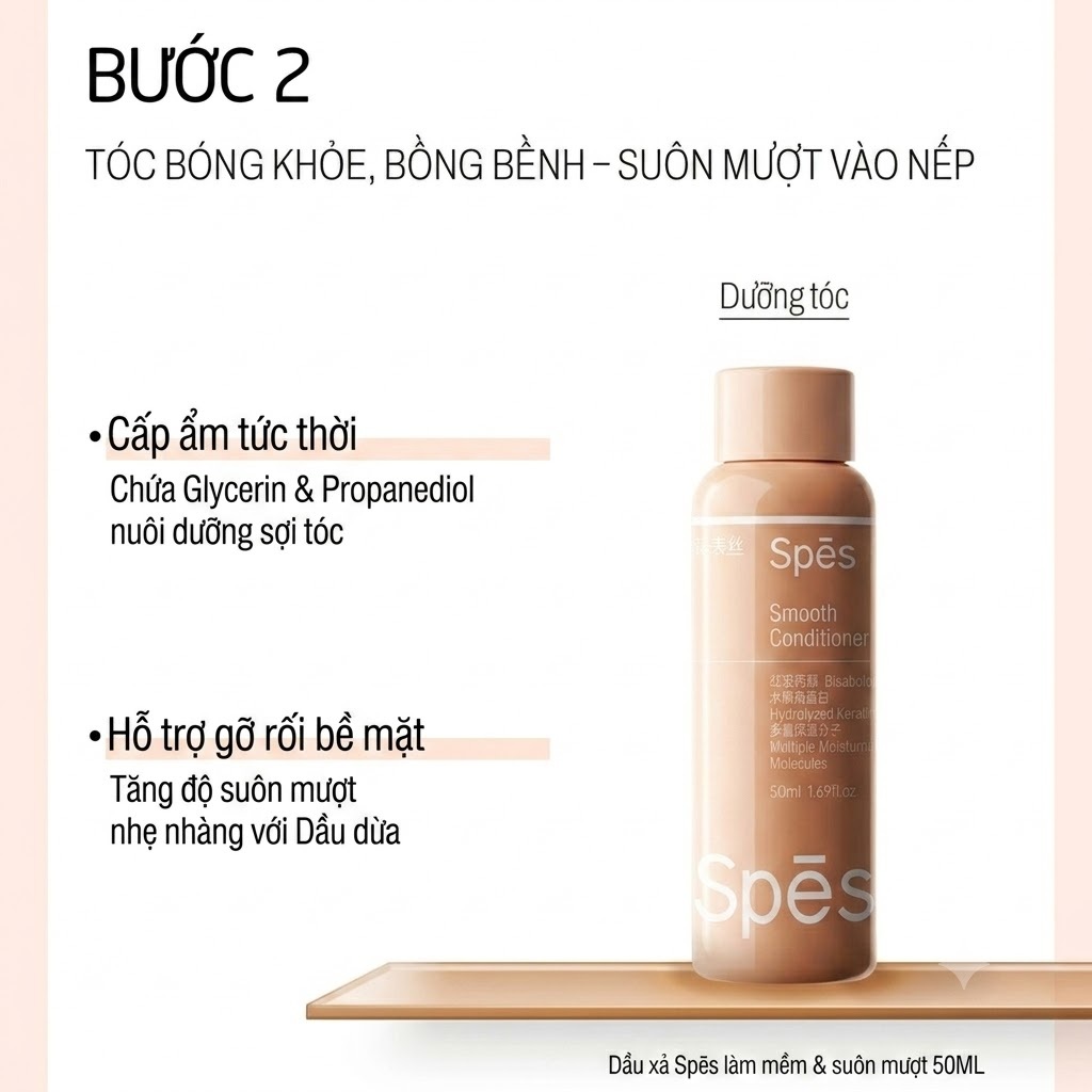 Set Du lịch SPES Travel Kit 50ml x3 - Dầu gội, Dầu xả & Sữa tắm hương nước hoa, tiện lợi nhỏ gọn