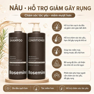 Cặp Dầu gội xả phục hồi làm phồng tóc ngăn ngừa tóc gãy rụng Rosemine Repair 1000ml
