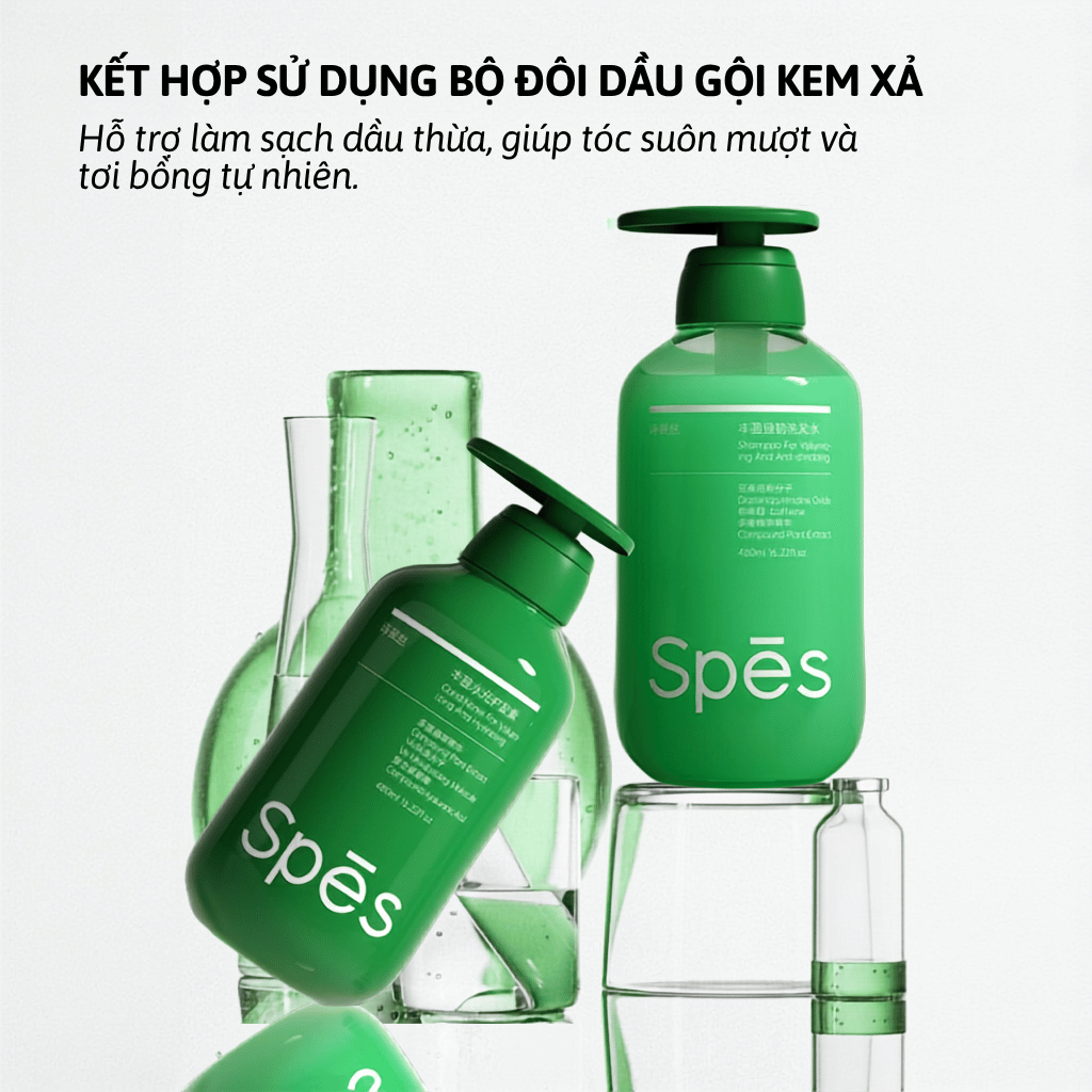 Bộ dầu gội xả SPES làm phồng, hỗ trợ giảm gãy rụng, giúp tóc chắc khỏe bồng bềnh 480ml