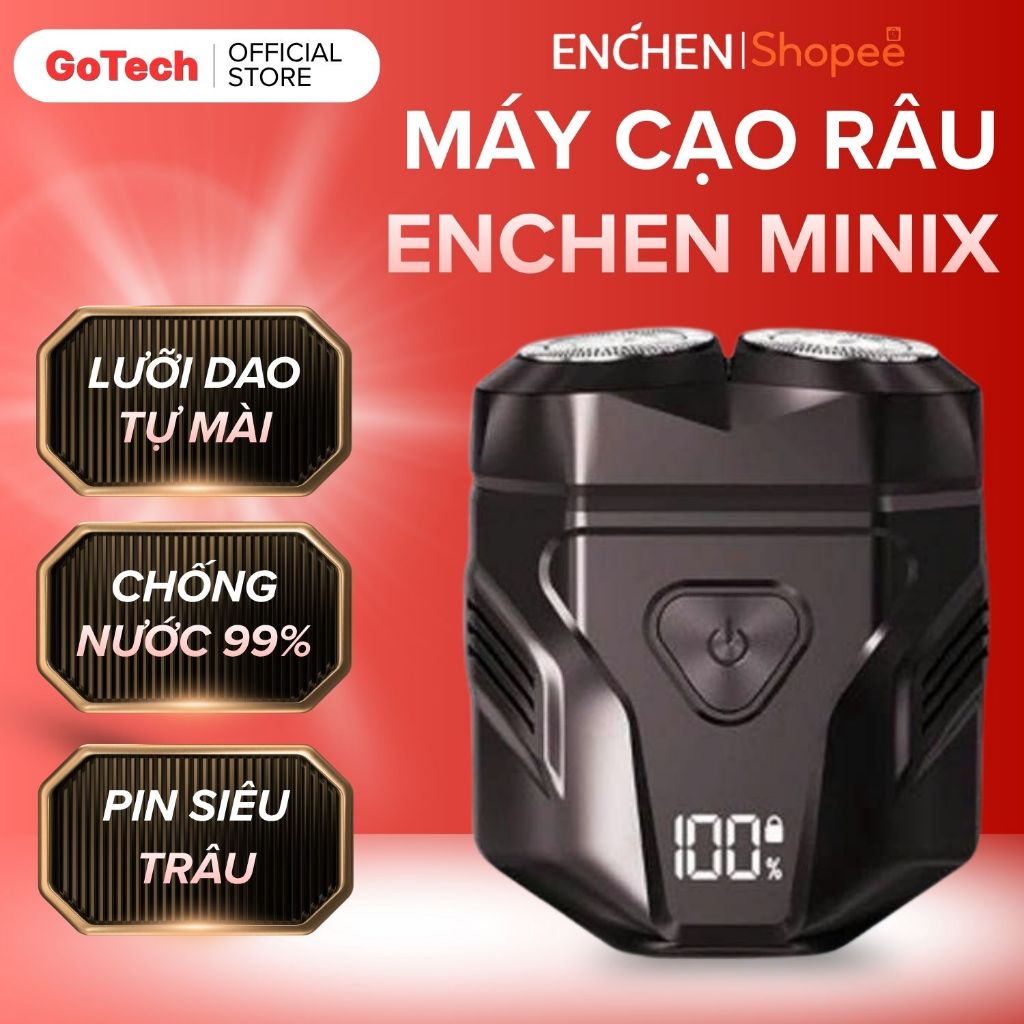 Máy Cạo Râu Enchen MiniX - Đầu Cạo Nổi 2D, 15 Lưỡi Dao Kép Tự Mài, Siêu Bền, Nhỏ Gọn Tiện Lợi