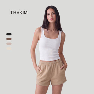 THEKIM Set lẻ Ivory Calm quần nỉ short ngắn , quần suông ngắn chất liệu mềm mịn Wellness Paradigm B376