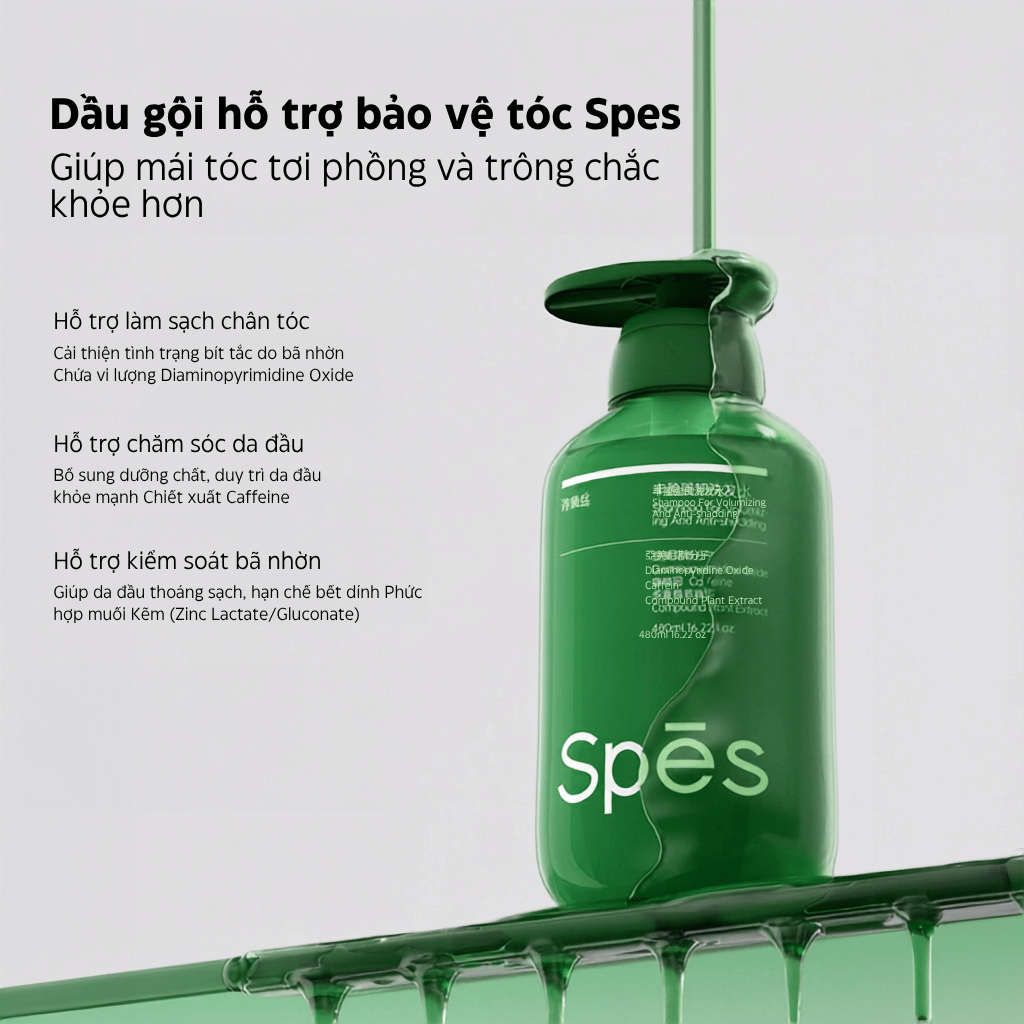 Bộ dầu gội xả SPES làm phồng, hỗ trợ giảm gãy rụng, giúp tóc chắc khỏe bồng bềnh 480ml
