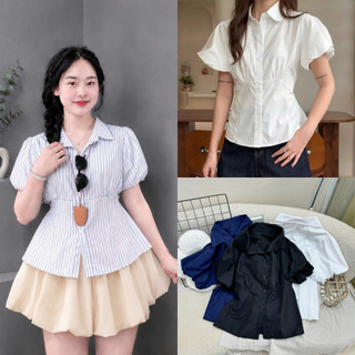 Áo bigsize nữ kiểu tay phồng có dây buộc ở eo tôn dáng che khuyết điểm vải mềm mát hottrend SM189/SM190