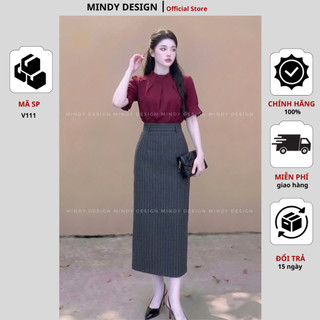 V110 - Chân váy bút chì 2 túi trước - Thiết kế cao cấp Mindy Design