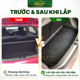 Lót cốp Kia Morning 2012 - 2020 - Nhựa dẻo TPO Không mùi, Chuẩn khít form xe, Chống thấm nước
