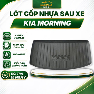 Lót cốp Kia Morning 2012 - 2020 - Nhựa dẻo TPO Không mùi, Chuẩn khít form xe, Chống thấm nước