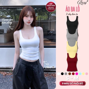 Áo Tank Top Nữ Rusy Cổ U Thun Borip Form Body Ôm Dáng Co Giãn 4 Chiều Basic 2S06