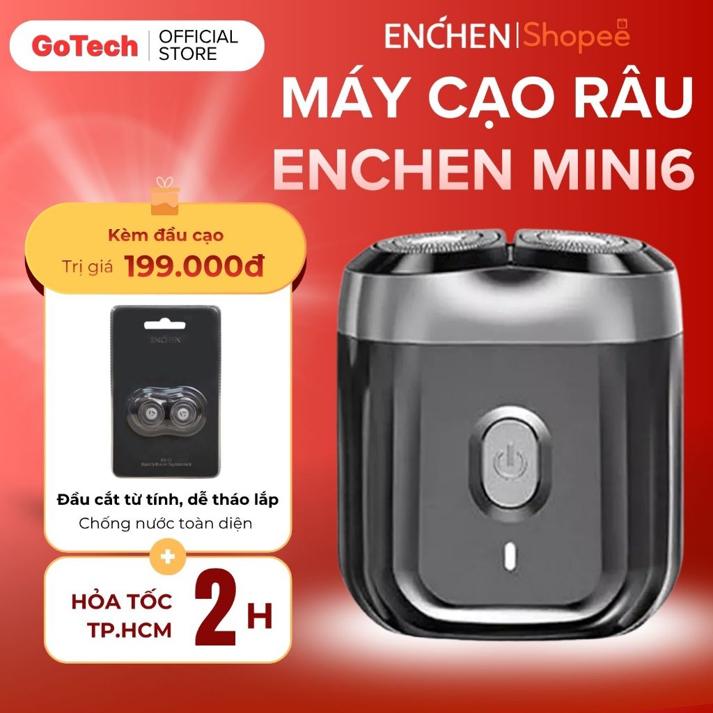Máy Cạo Râu Enchen Mini6 Cạo Mượt Không Kích Ứng Cạo Khô Cạo Nước, Đầu Cạo Dễ Tháo Lắp, Siêu Nhỏ Gọn