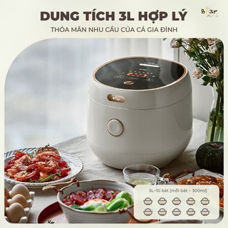 Nồi Cơm Điện Bear 3L SB-NC30B Nồi Cơm Điện Đa Năng Cho Gia Đình Công Suất 600W Lòng Nồi Chống Dính