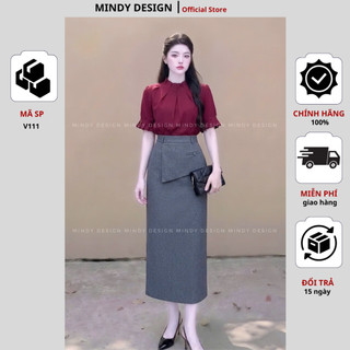 V111 - Chân váy bút chì vạt trước - Thiết kế cao cấp Mindy Design