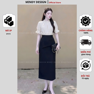 V111 - Chân váy bút chì vạt trước - Thiết kế cao cấp Mindy Design