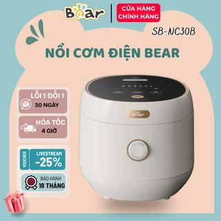 Nồi Cơm Điện Bear 3L SB-NC30B Nồi Cơm Điện Đa Năng Cho Gia Đình Công Suất 600W Lòng Nồi Chống Dính