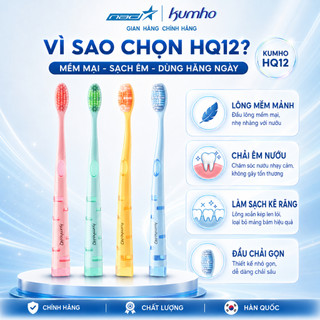 Bàn Chải Đánh Răng Kumho HQ12 Lông Mềm Xoắn Kép Làm Sạch Kẽ Răng Bảo Vệ Nướu Cho Người Lớn